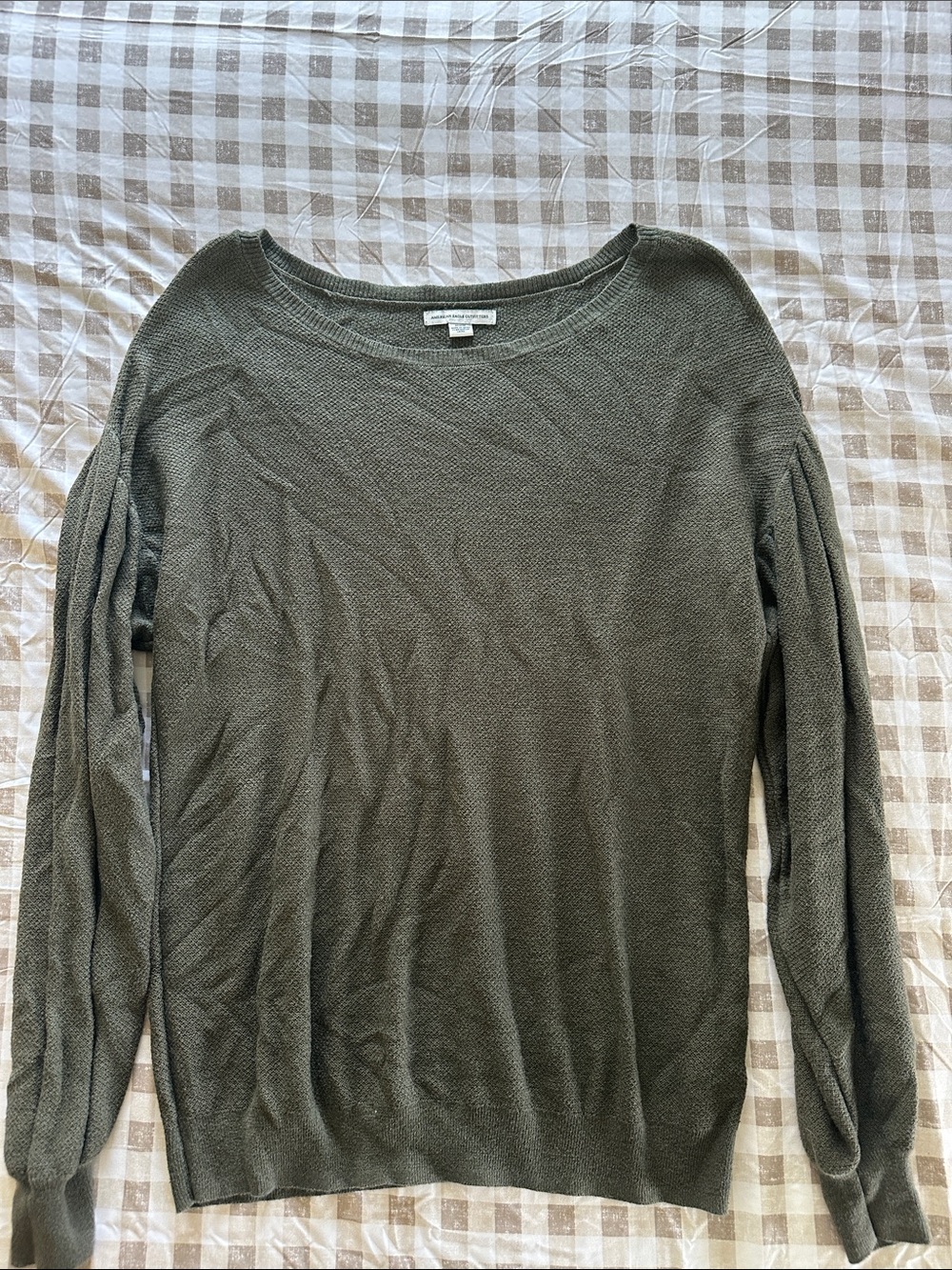 American Eagle Outfitters Olive Green Crewneck Sweater